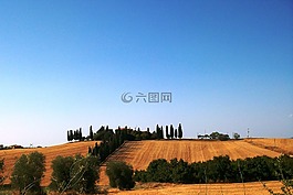 托斯卡納,景觀,房子