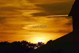 日落,夏天,國家