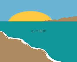 海滩风景,景观,海