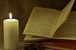 書,蠟燭,讀取