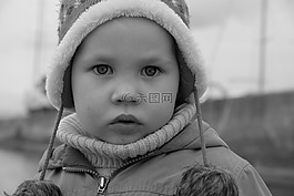 嬰兒,黑色和白色,視圖