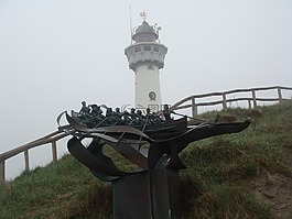 燈塔,小山,灰色