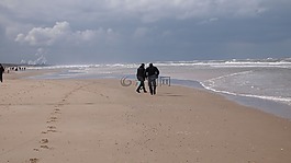 海,海灘,云