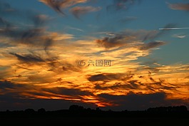 天空,云,余辉