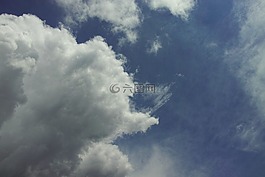 天空,藍色,云