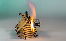火,火柴房子,火柴的房子