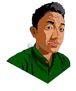 青年,男孩,绿色