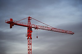 起重機(jī),紅色,天空