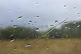 雨滴,窗格,秋