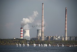 電力站,煙,煙囪