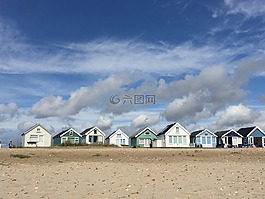 海灘,平靜,海邊