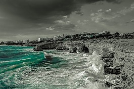 波,巖質(zhì)海岸,海濱