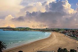 海,海灘,suances