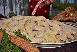 vanillekipferl,饼干,圣诞饼干