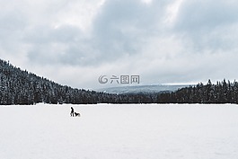 山,景觀,男子