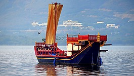 傳統(tǒng)的,船,湖