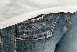 牛仔褲,袋,鉚釘