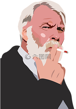 老,男子,煙