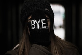 人,女子,再見
