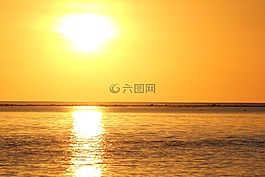 太陽,日落,反思