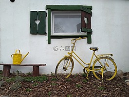 自行車,窗口,房子