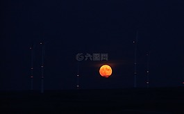 滿月,紅月亮,月球