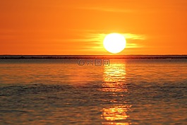太陽,日落,反思