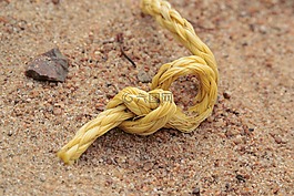 繩,海灘,黃色
