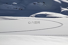 雪跟踪,雪,冬天