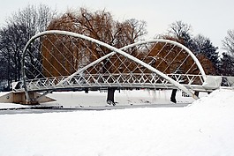 橋,雪,白