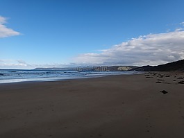 海灘,寬,藍(lán)色