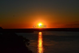 太陽,日落,景觀