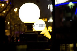 路燈,夜景,街景