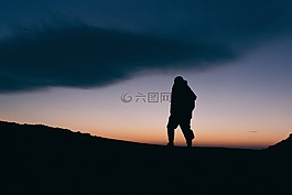 云,天空,山