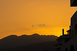 視圖,山,頂視圖