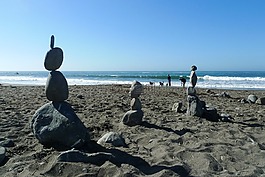 海灘,石頭,海