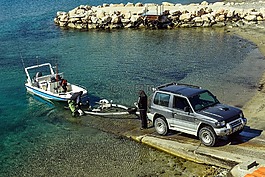 裝載船,拖車,釣魚住所