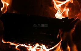火,木材,火焰