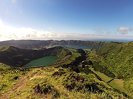 湖,綠色,藍色