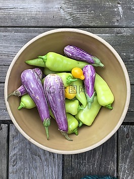 蔬菜,碗,茄子