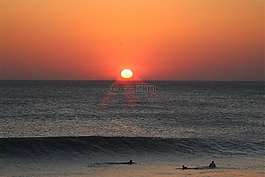 日落,黃昏,海灘