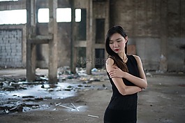 少女,女性,穿黑色裙子的女性