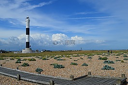 燈塔,天空,海灘