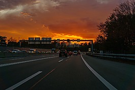 交通,公路,日落