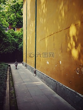 寺,墻,走