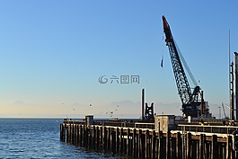 海濱,起重機(jī),塢站