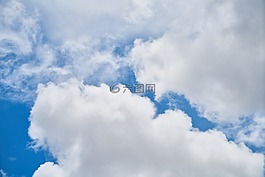 藍(lán)色,云,白