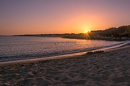日落,再見,海灘