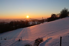 日出,上午,雪
