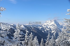 高山,雪,山